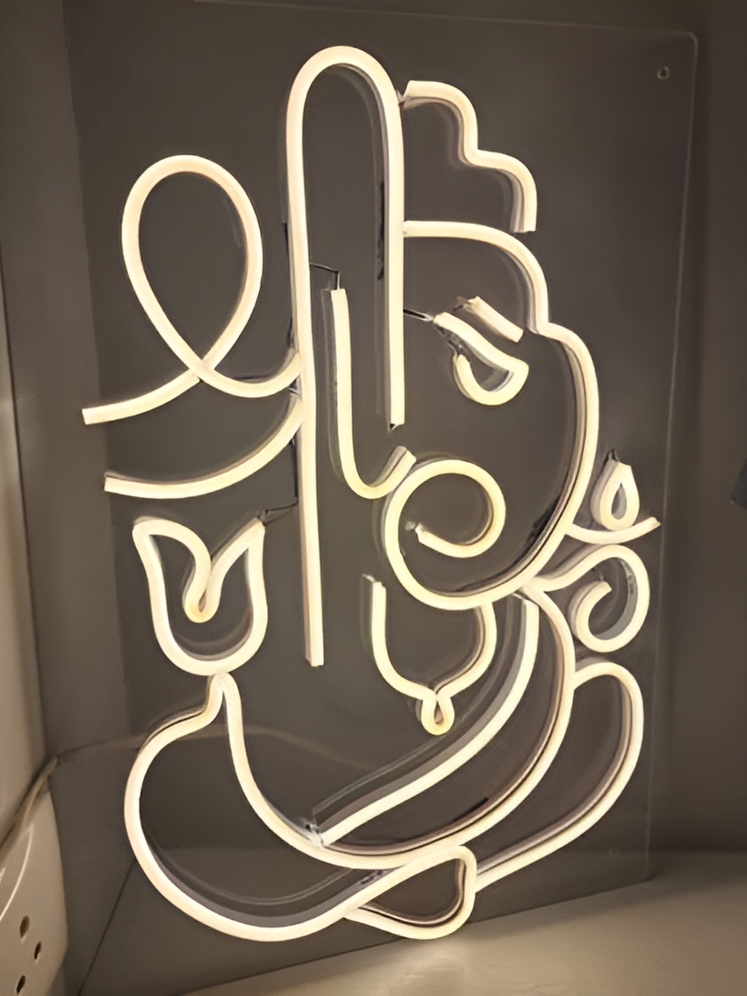 

Neon signs india Cream Ganesha Rice Shape LED String Light