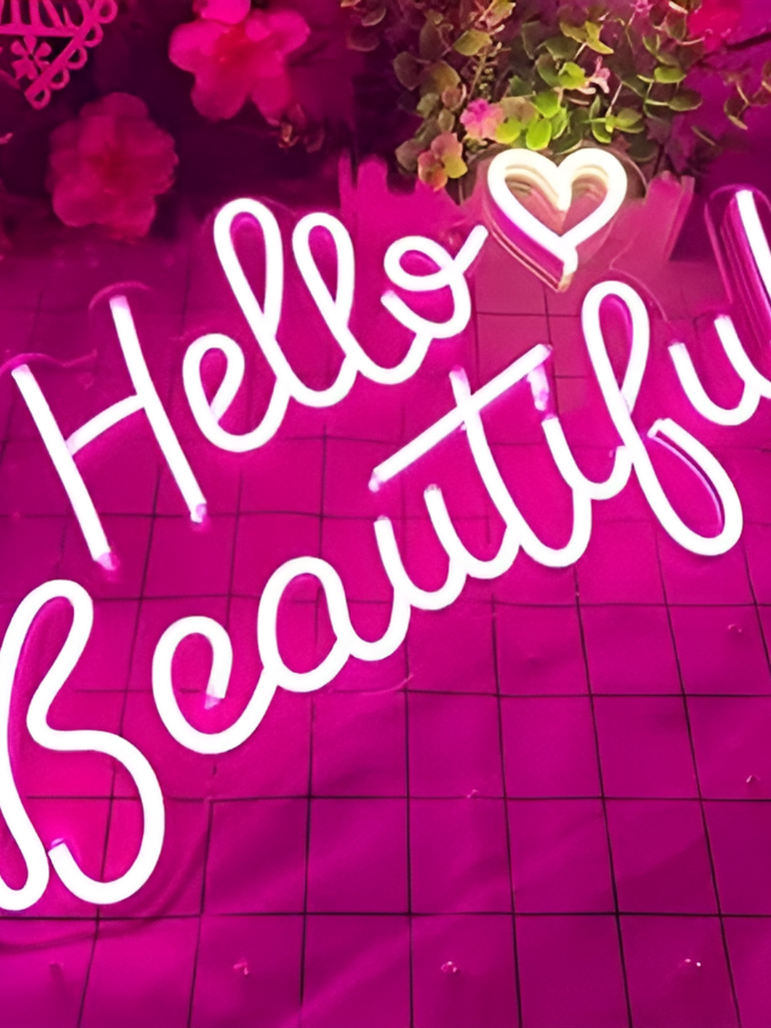 

Neon signs india Pink Hello Beautiful LED String Light