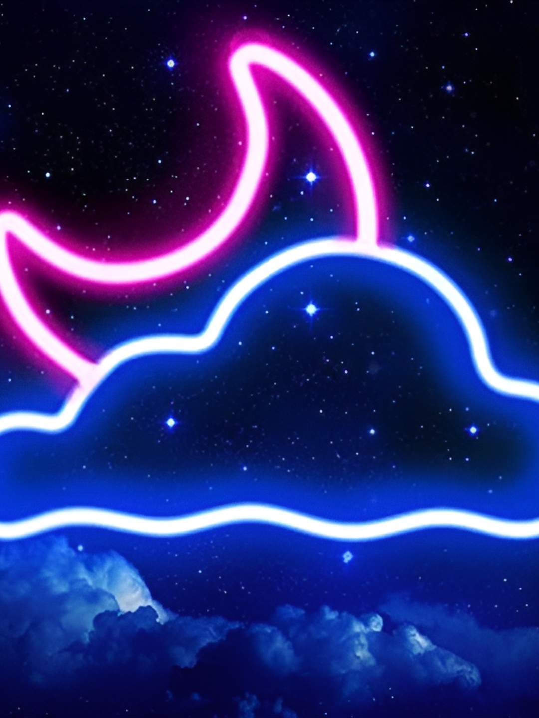 

Neon signs india Pink & Blue Cloud & Moon LED String Light