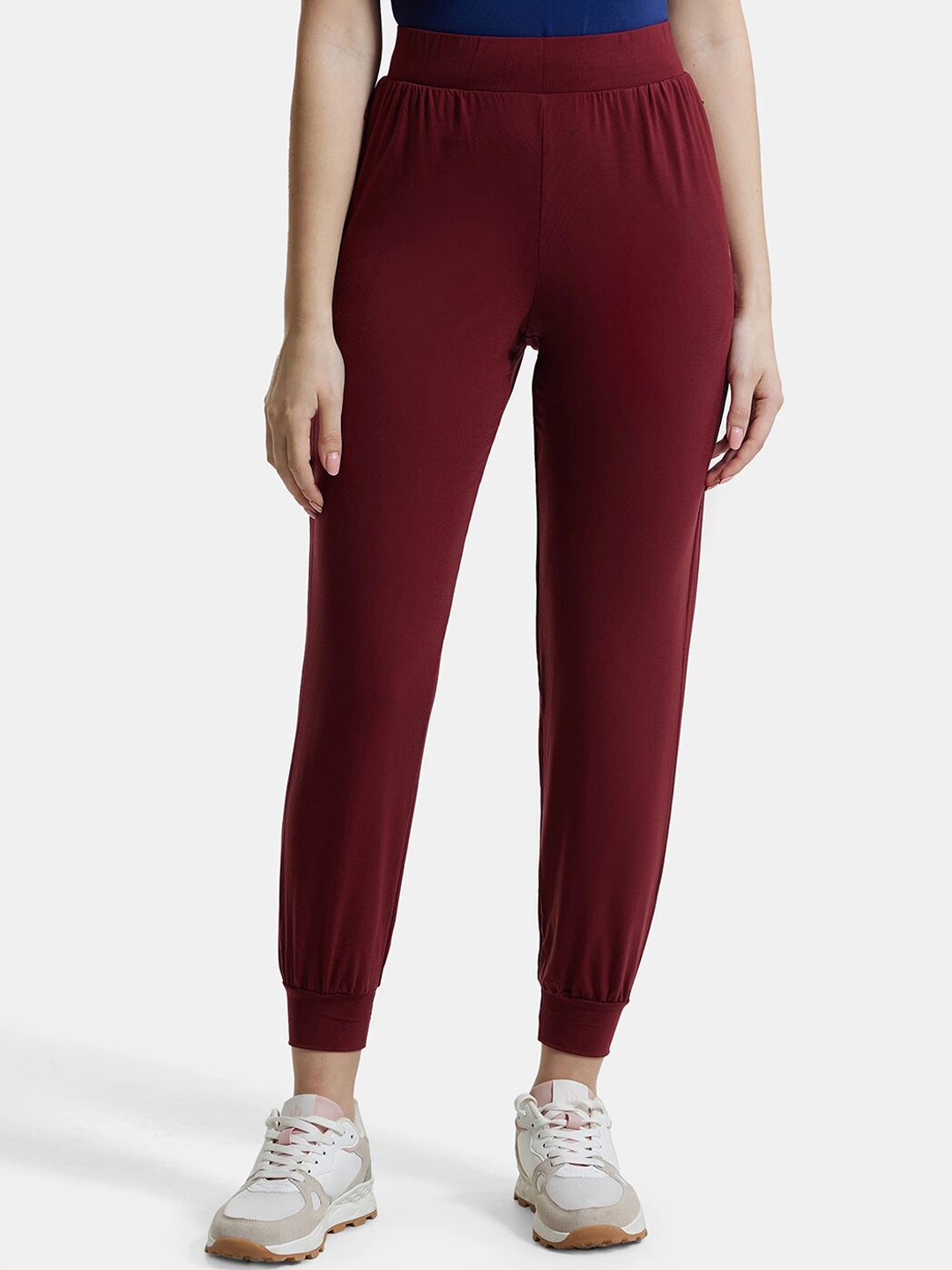 

Jockey Women Anti-Bacterial Relaxed Fit Joggers, Red