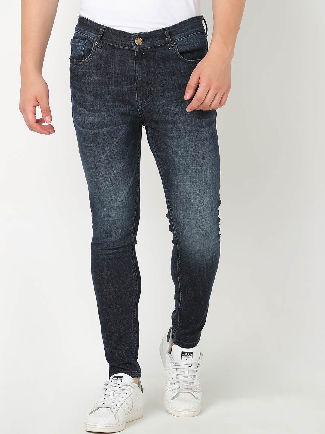 

R&B Men Tapered Fit Heavy Fade Jeans, Blue