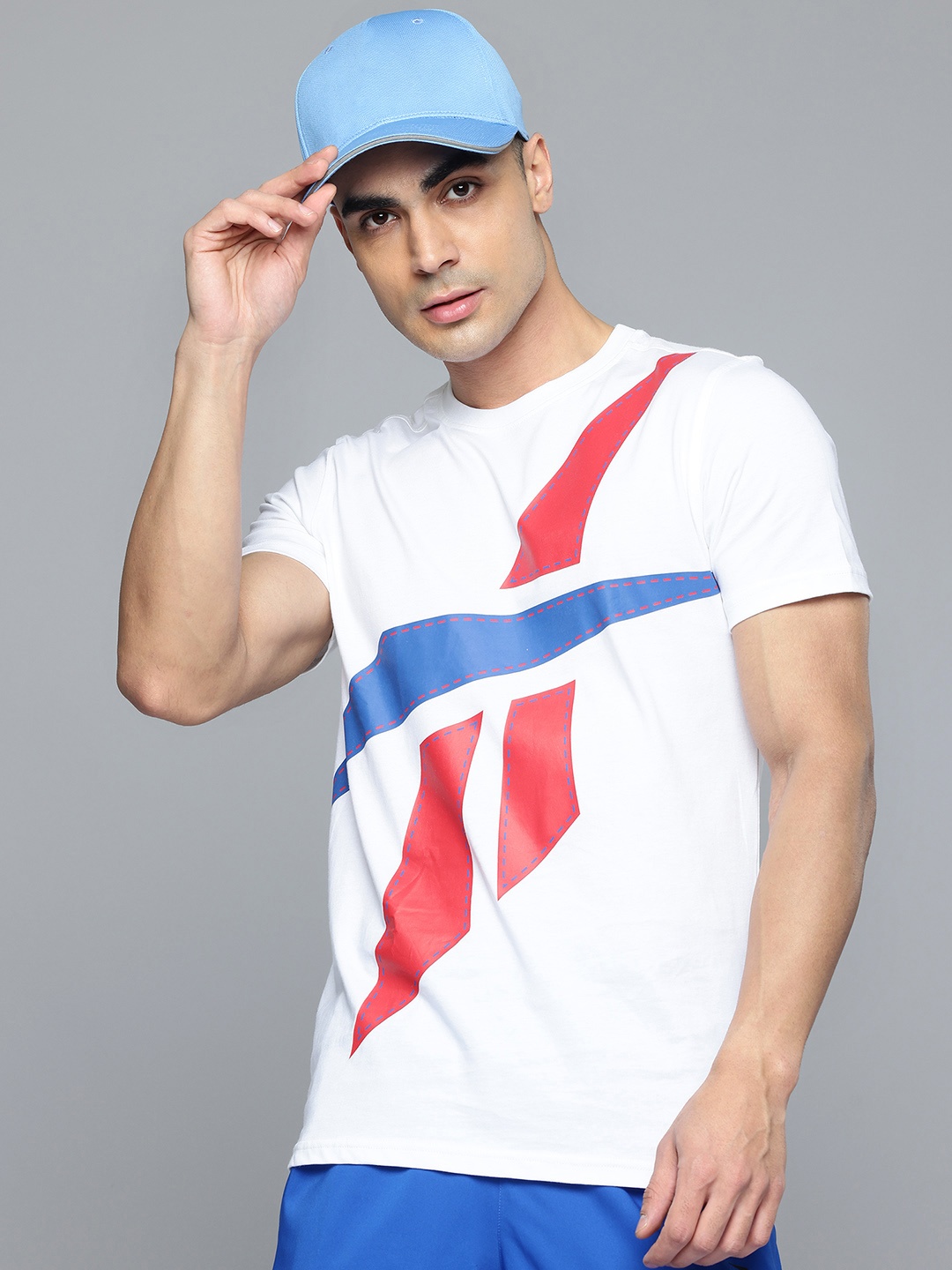 

Reebok Brand Logo Print Pure Cotton T-shirt, White