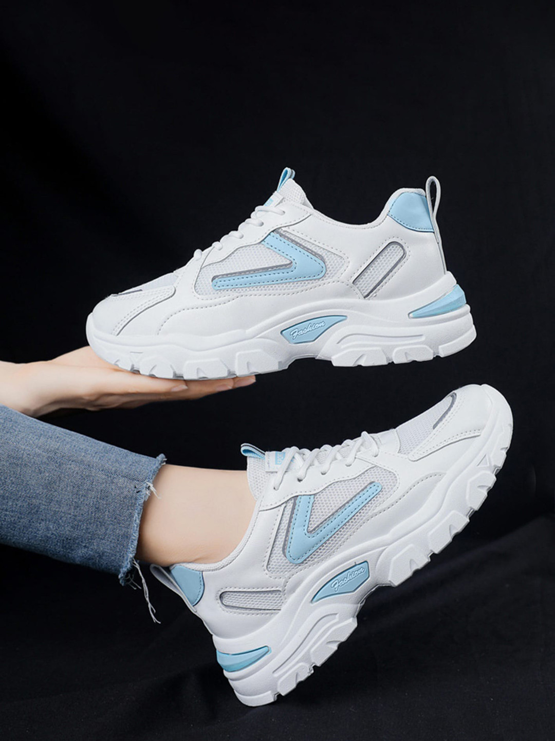 

LULU & SKY Women Round Toe Trainers Sneakers, Blue