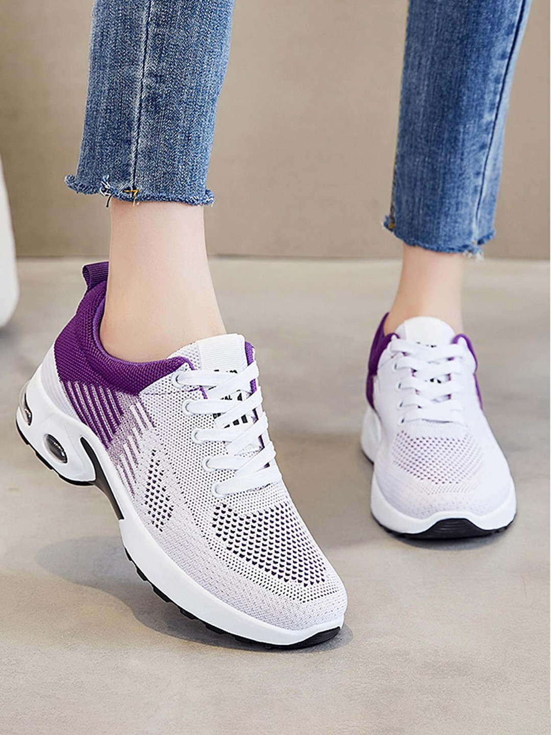 

LULU & SKY Women Colourblocked Round Toe Trainers Sneakers, Purple