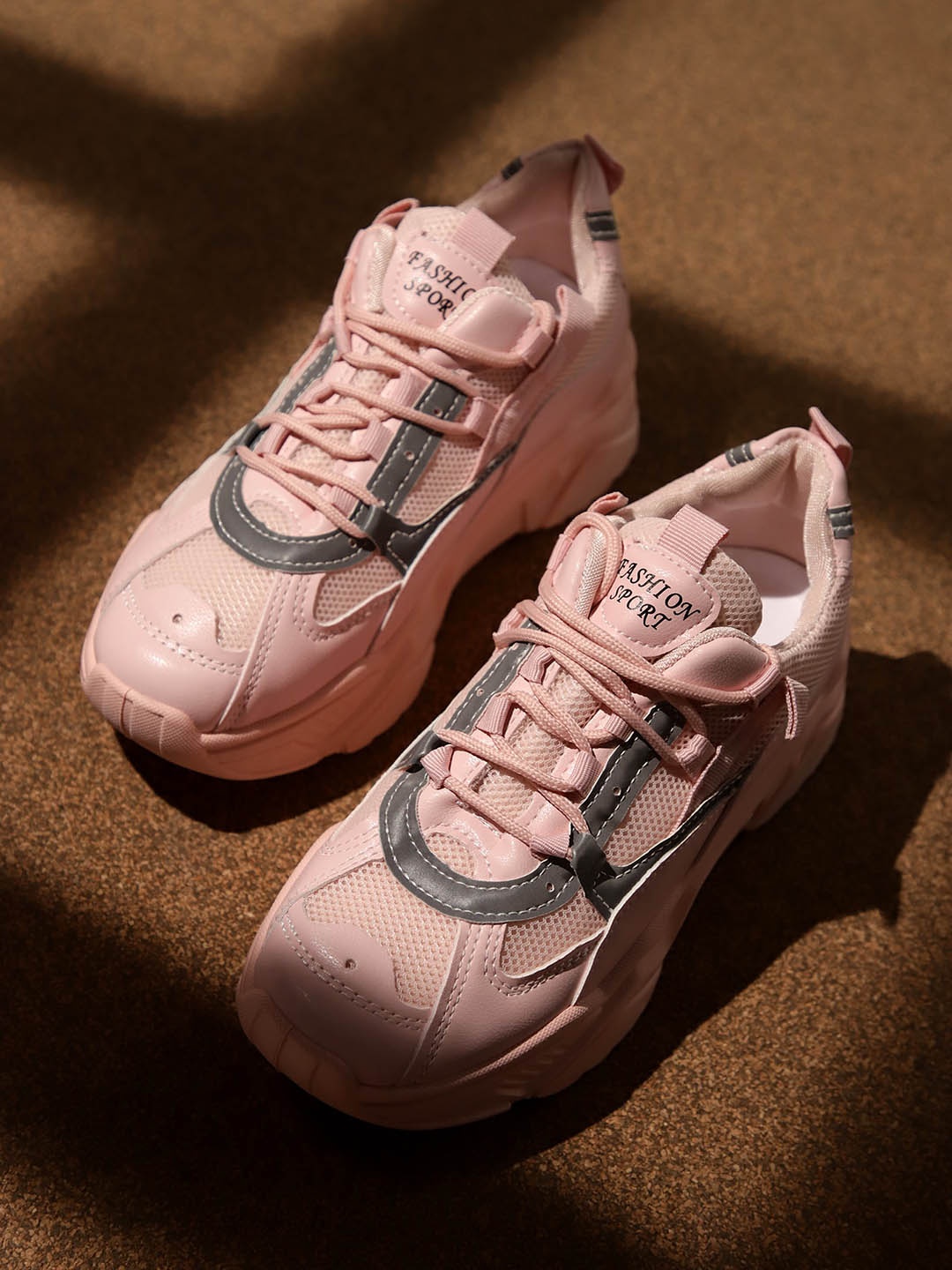 

LULU & SKY Women LOOSEN UP Textured Trainers, Pink
