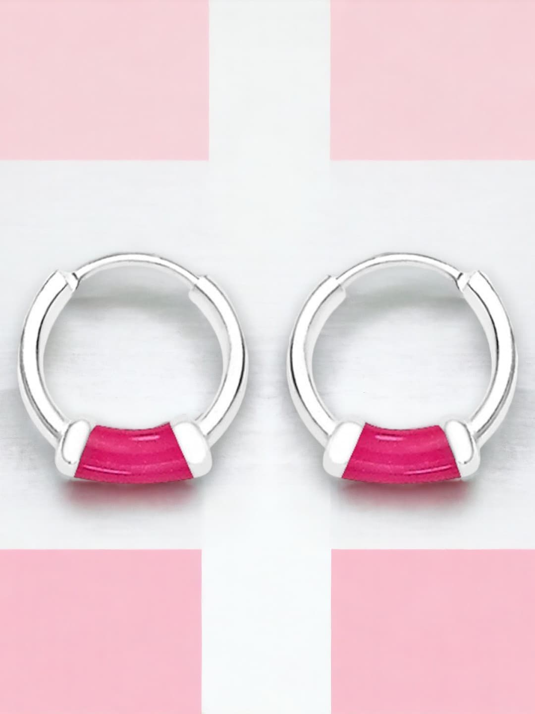 

Taraash 925 Sterling Silver Enamelled Circular Hoop Earrings