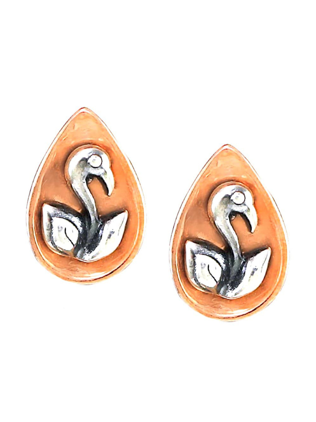 

Taraash 925 Sterling Silver Swan Animal Shaped Studs Earrings, Rose gold