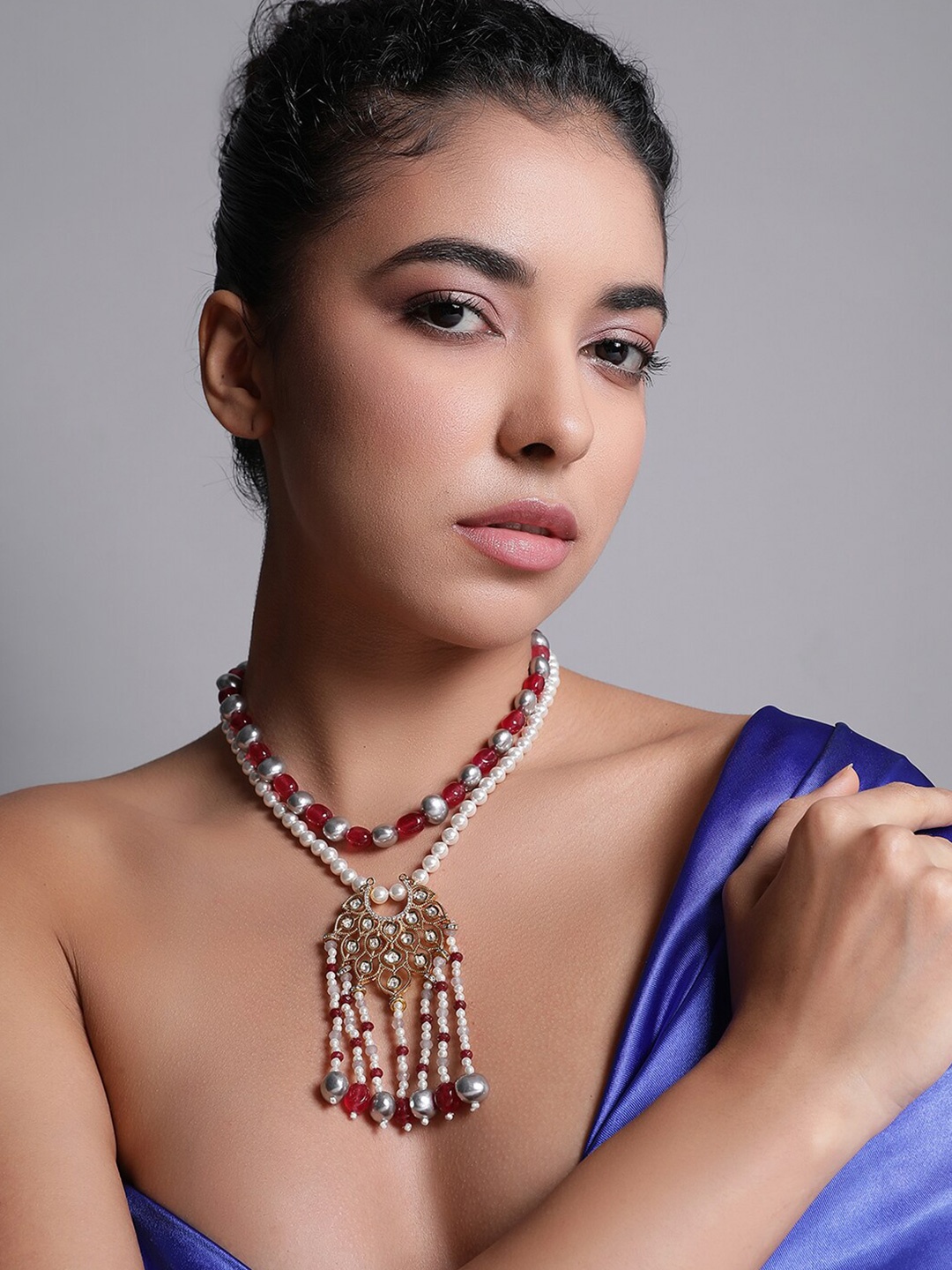 

XAGO Brass Gold-Plated Pearls Necklace