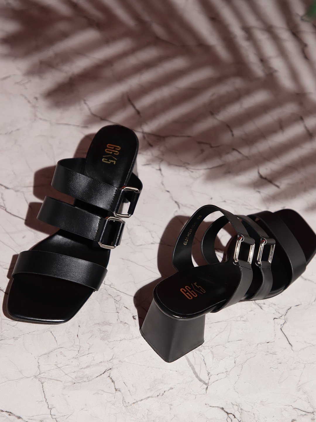 

LULU & SKY Open Toe Block Heels, Black
