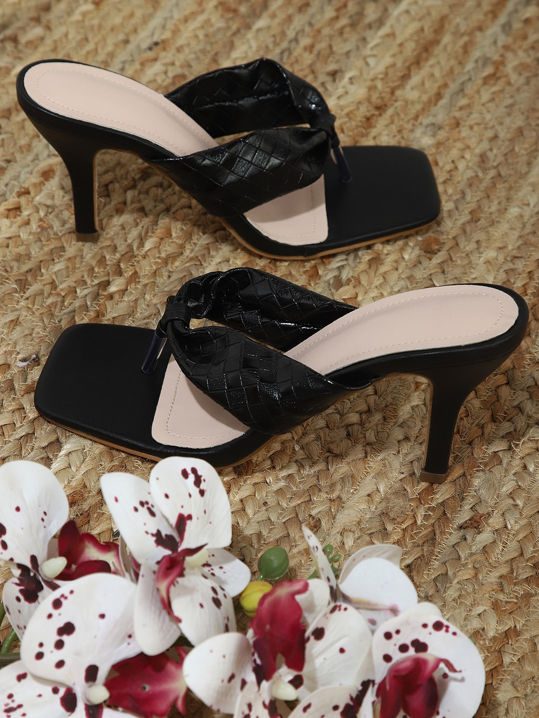 

LULU & SKY Open Toe Slim Heels, Black