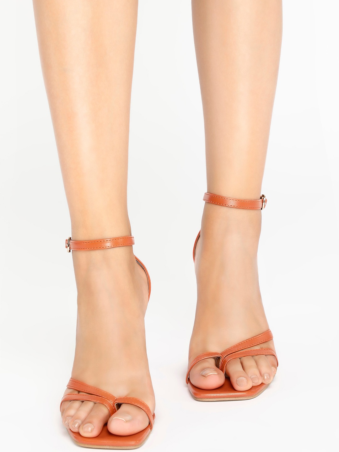 

LULU & SKY Open Toe Slim Heels, Orange
