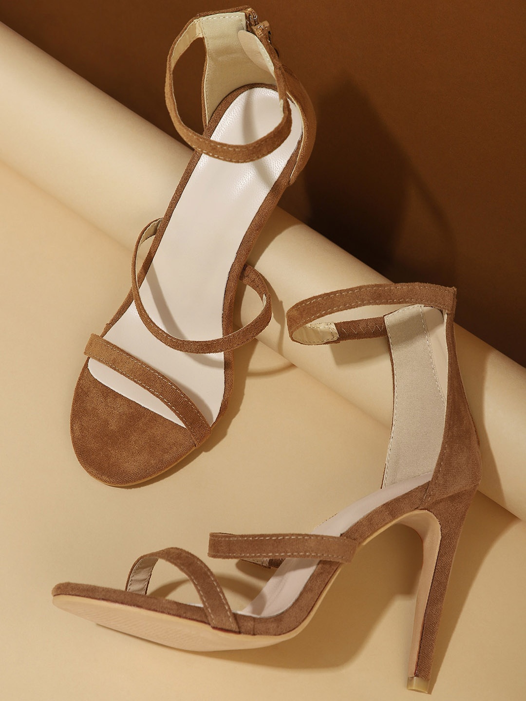 

LULU & SKY Open Toe Stiletto Heels, Brown
