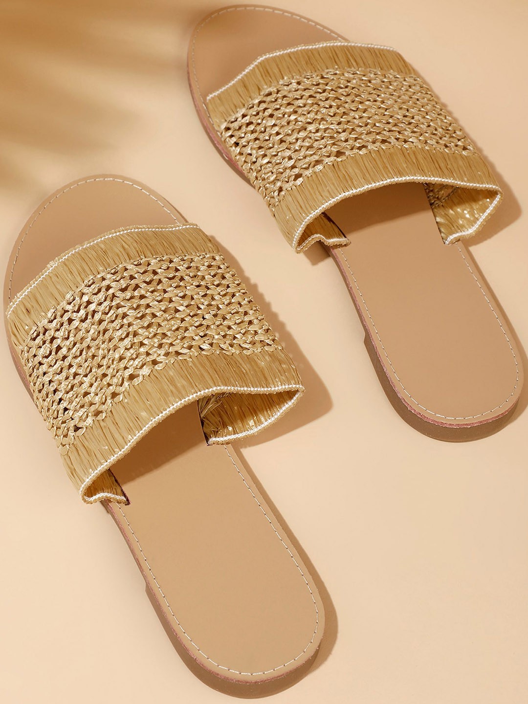 

LULU & SKY PU Wedge Pumps with Laser Cuts, Beige