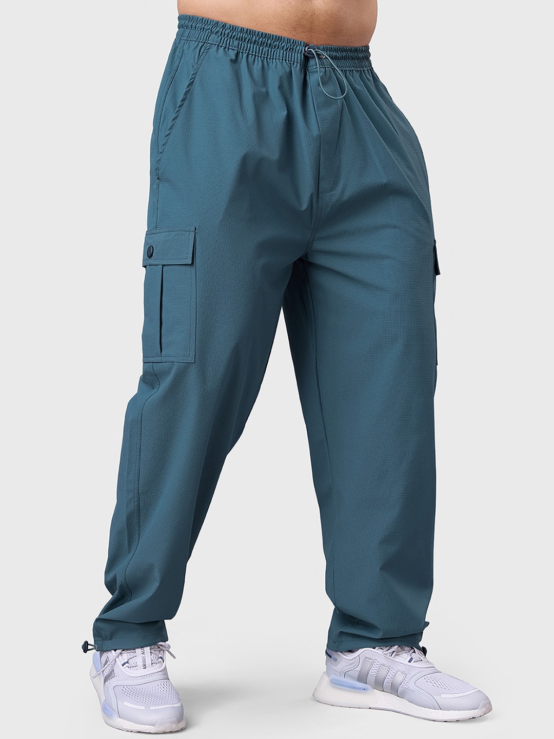 

FUAARK Men Oversized Carpenter Cargo Joggers, Blue