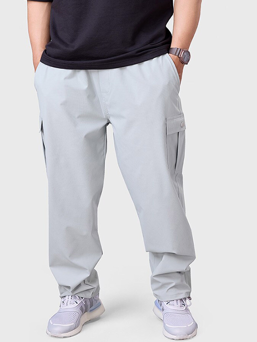 

FUAARK Men Relaxed Fit Anti-Odour Oversized Carpenter Cargo Joggers, Grey