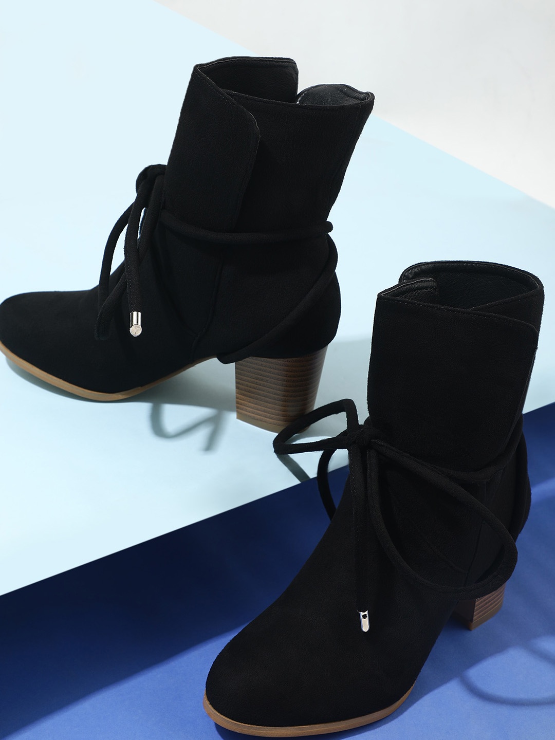 

LULU & SKY Women Block-Heeled Suede Boots, Black