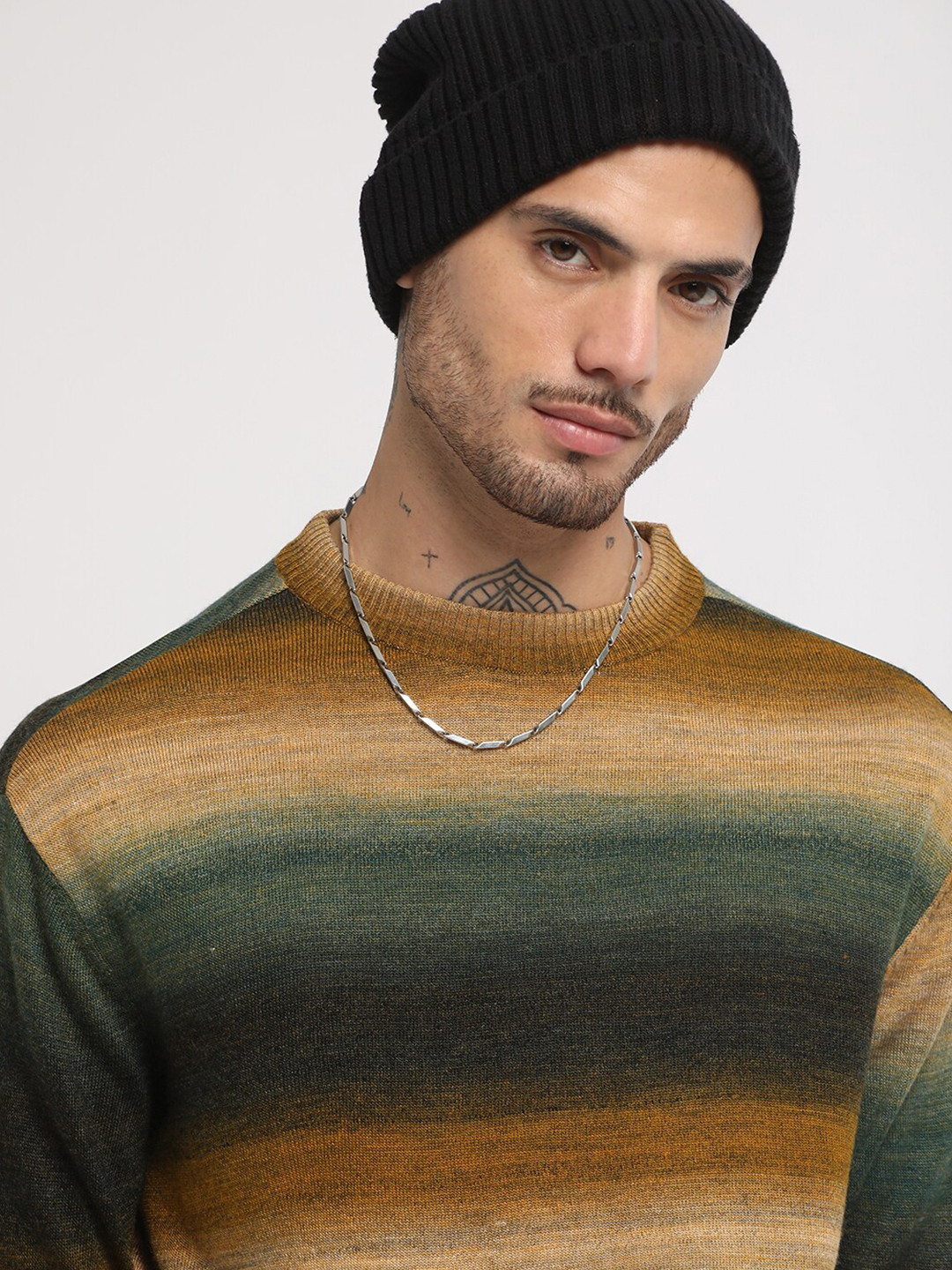 

THE BEAR HOUSE Colourblocked Pure Acrylic Sweatshirt, Beige