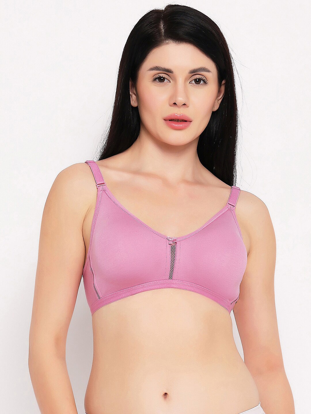 

TOFTY Full Coverage Non Padded Cotton T-shirt Bra- All Day Comfort, Pink