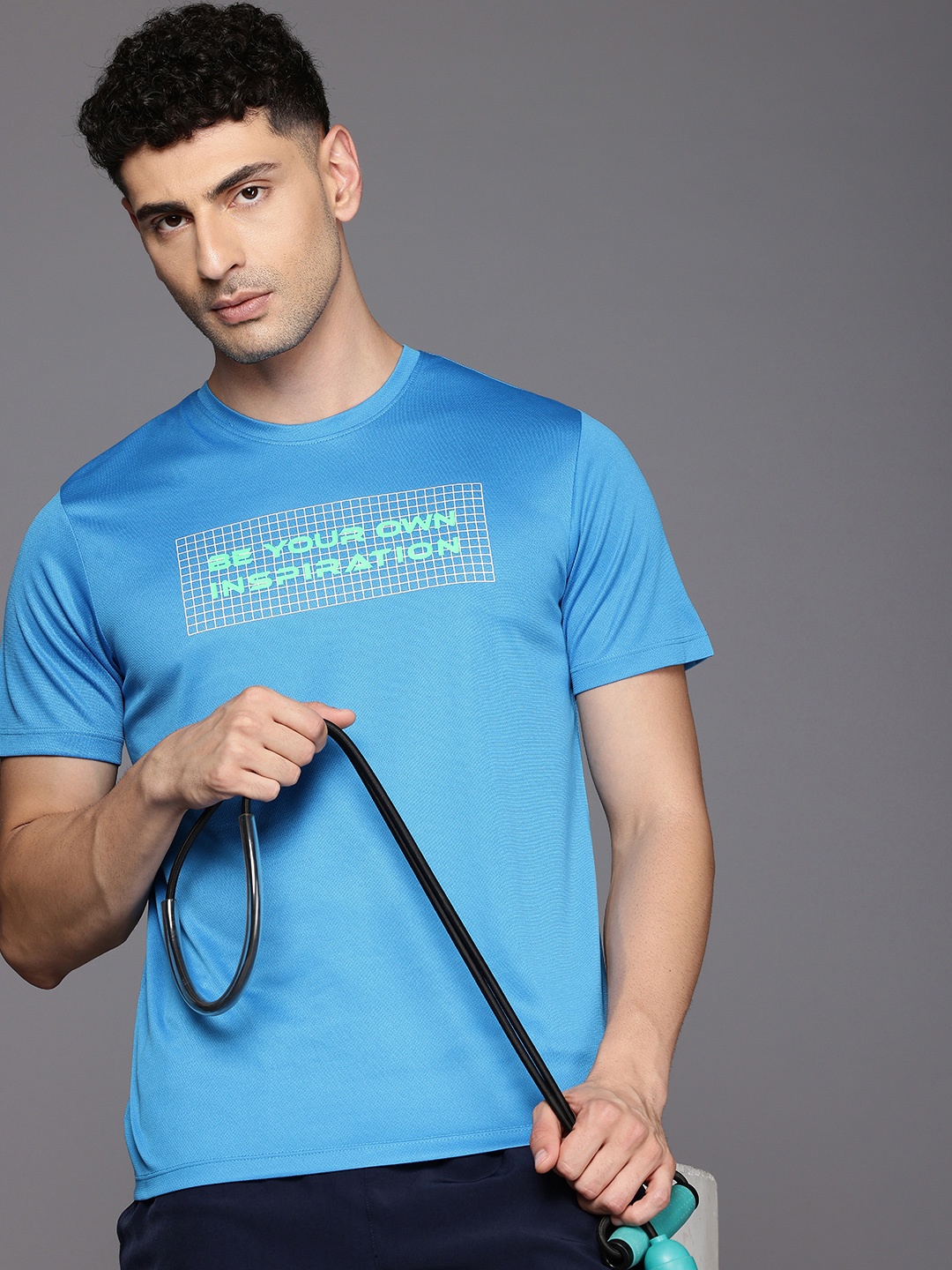 

HRX by Hrithik Roshan Men Typography T-shirt, Blue