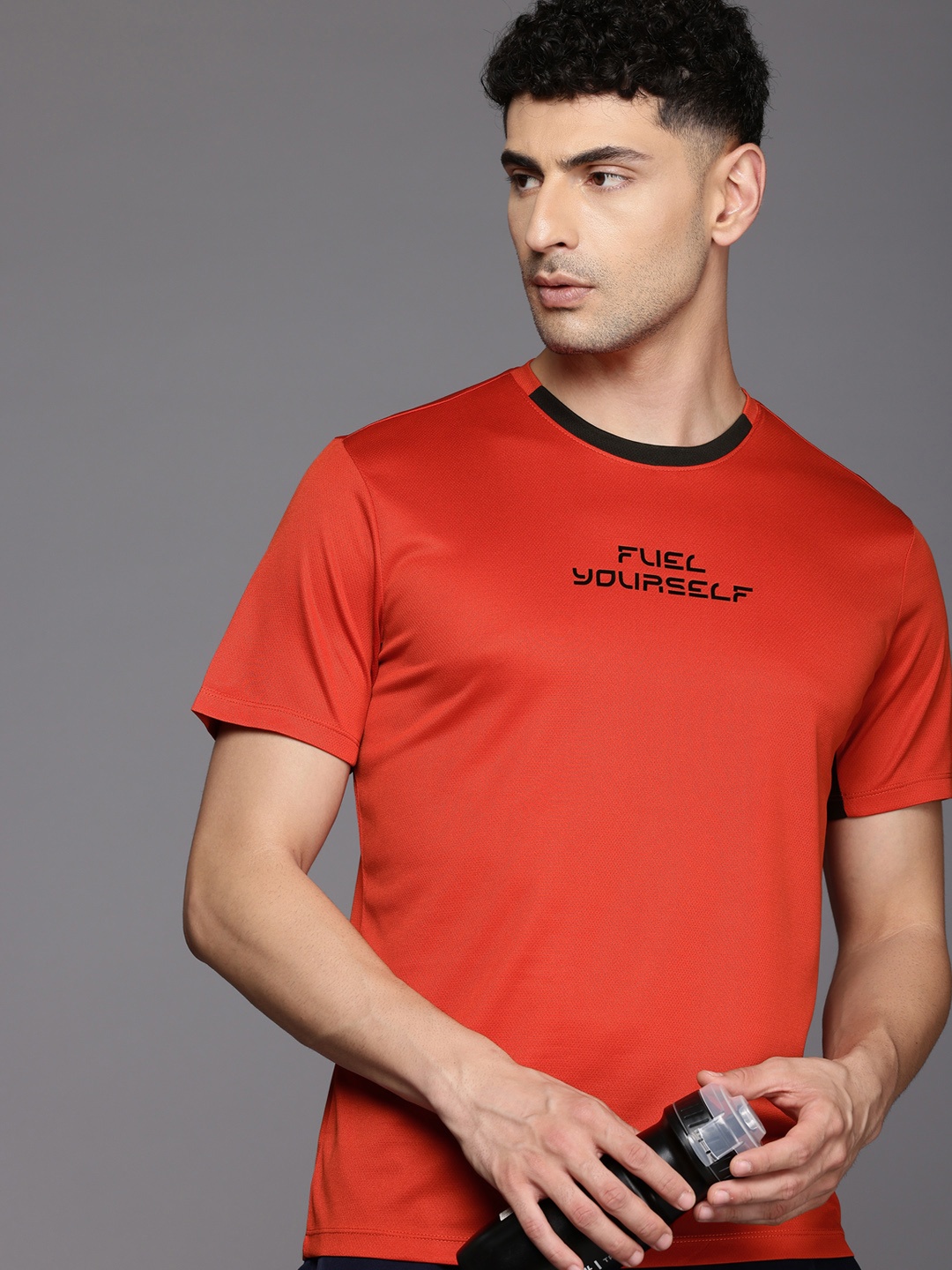 

HRX by Hrithik Roshan Men Typography T-shirt, Red