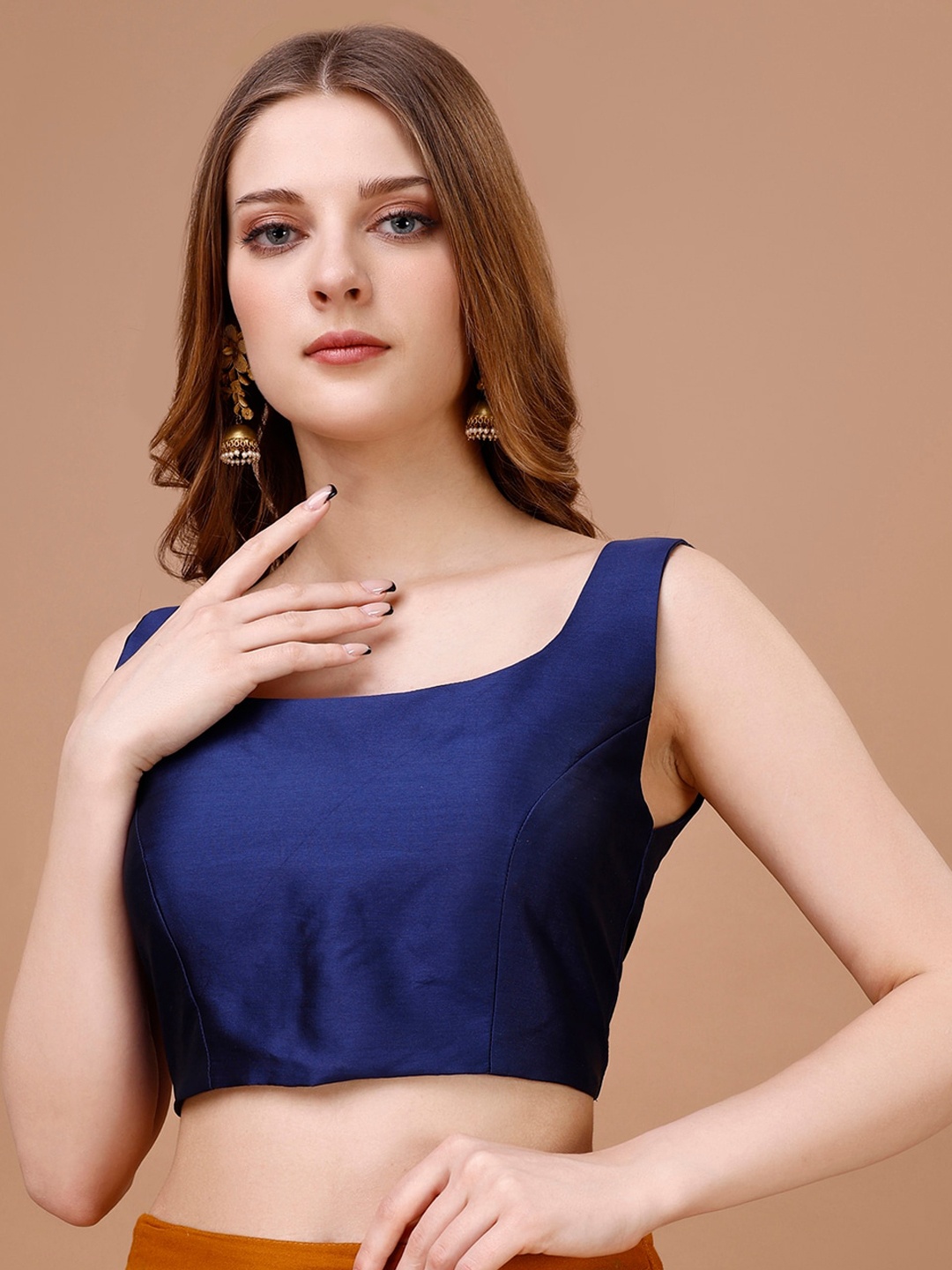 

Tikhi Imli Taffeta Saree Blouse, Blue