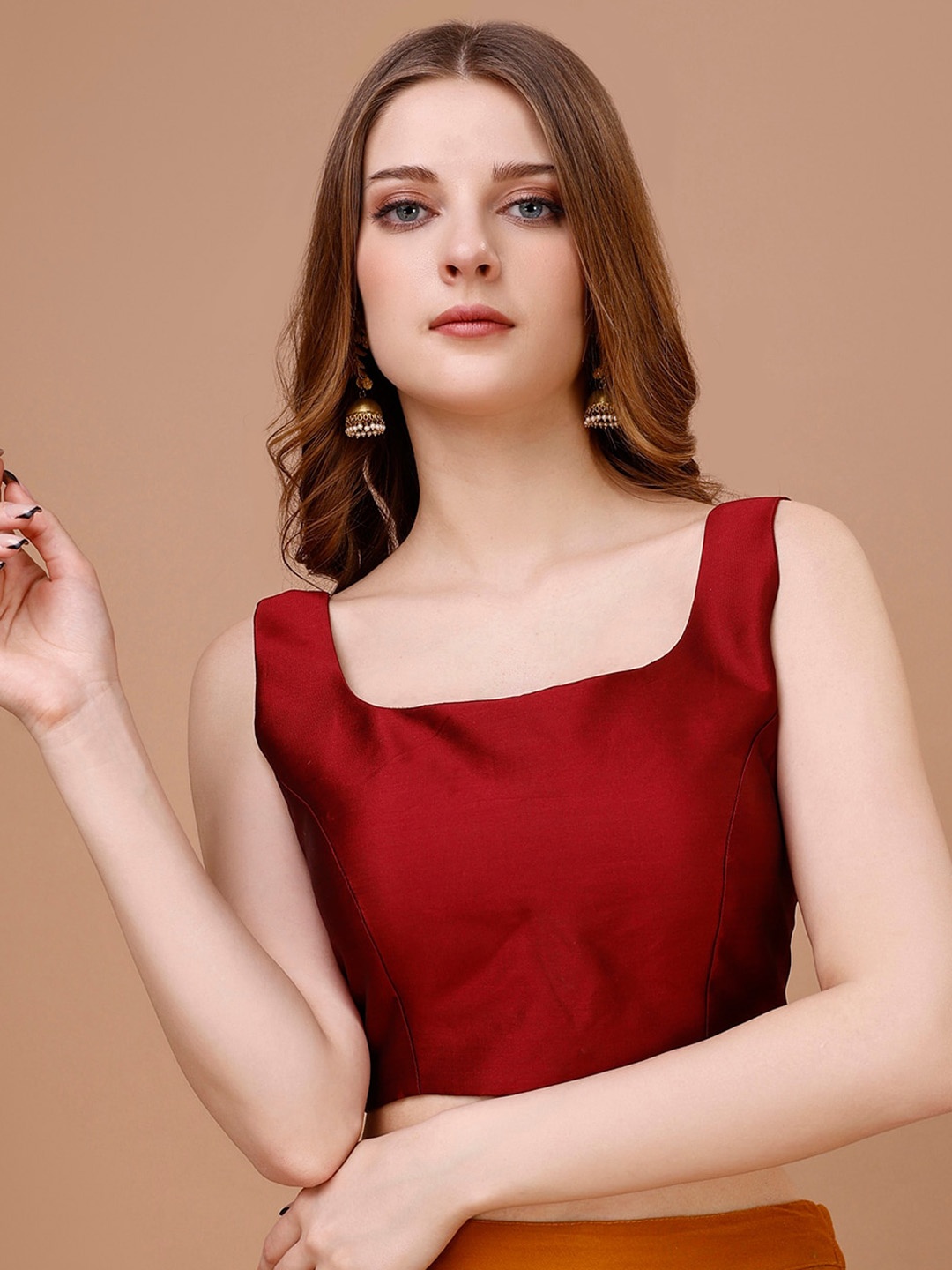 

Tikhi Imli Taffeta Saree Blouse, Red