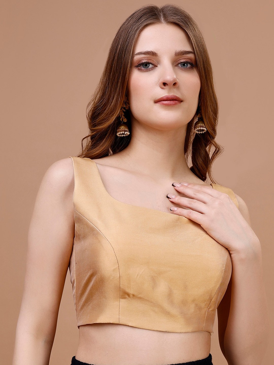 

Tikhi Imli Taffeta Saree Blouse, Beige