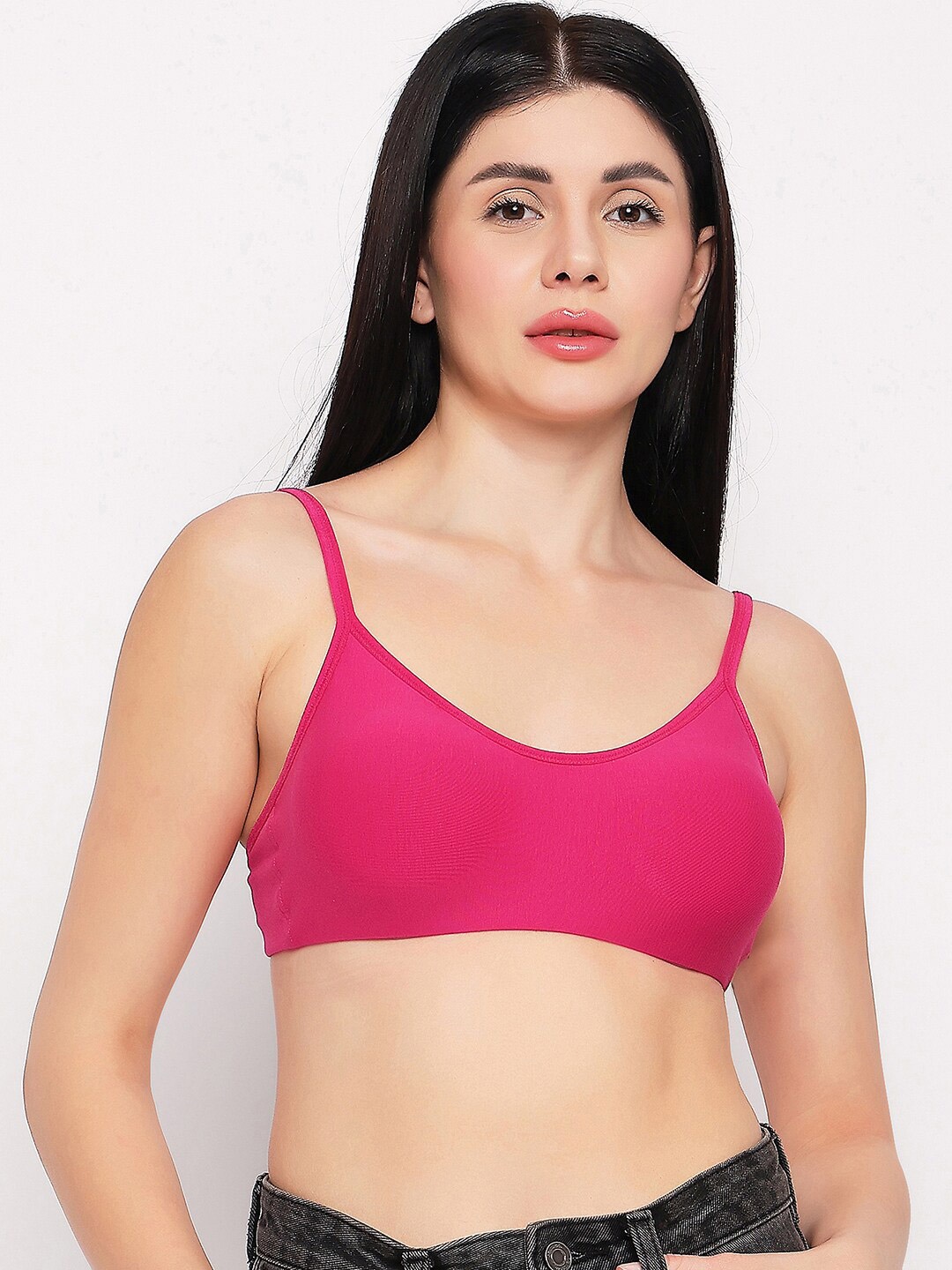 

TOFTY Full Coverage Non Padded Beginners Bra- All Day Comfort, Pink