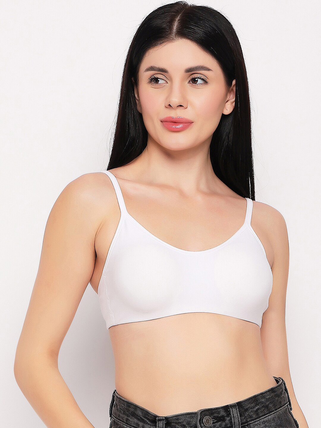 

TOFTY Full Coverage Non Padded Beginners Bra- All Day Comfort, White