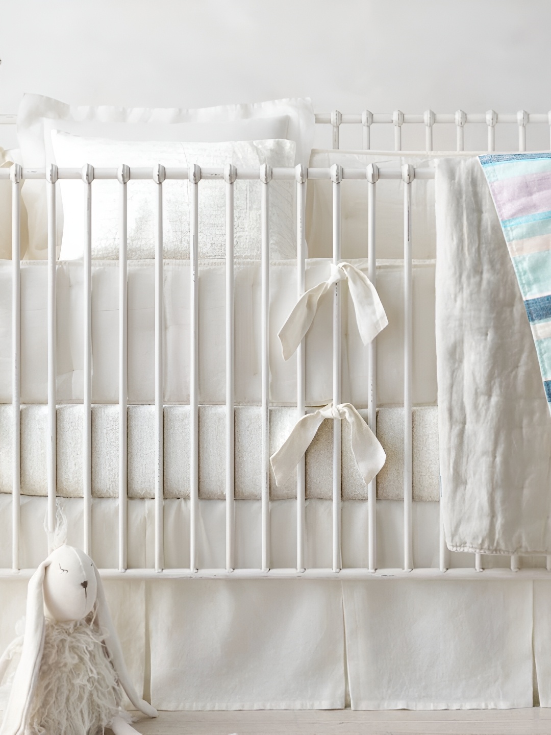 

THE BABY ATELIER Blue & Purple Striped Cotton AC Room 300 GSM Single Bed Quilt