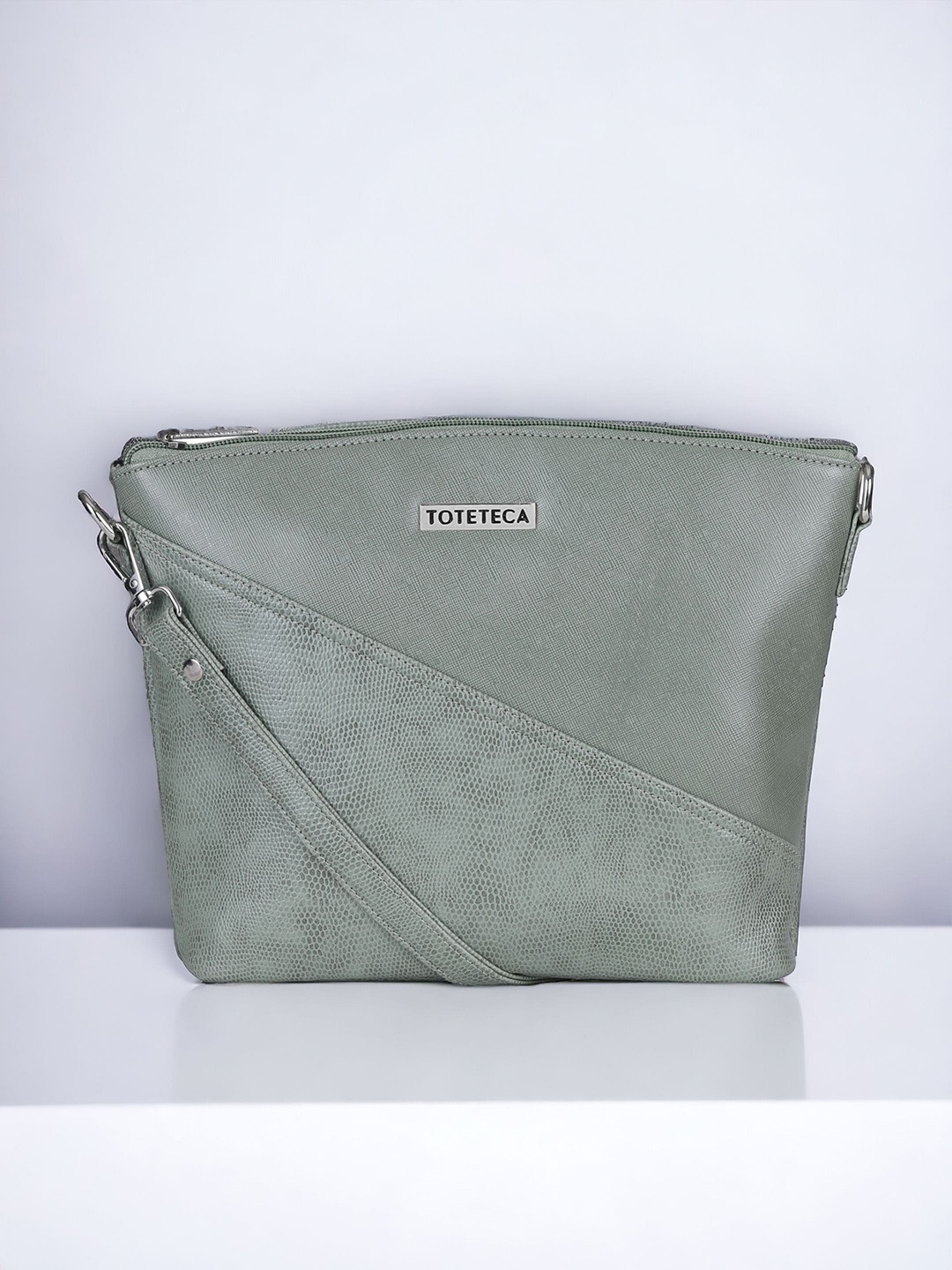 

Toteteca Textured Oversized Shopper Sling Bag, Green