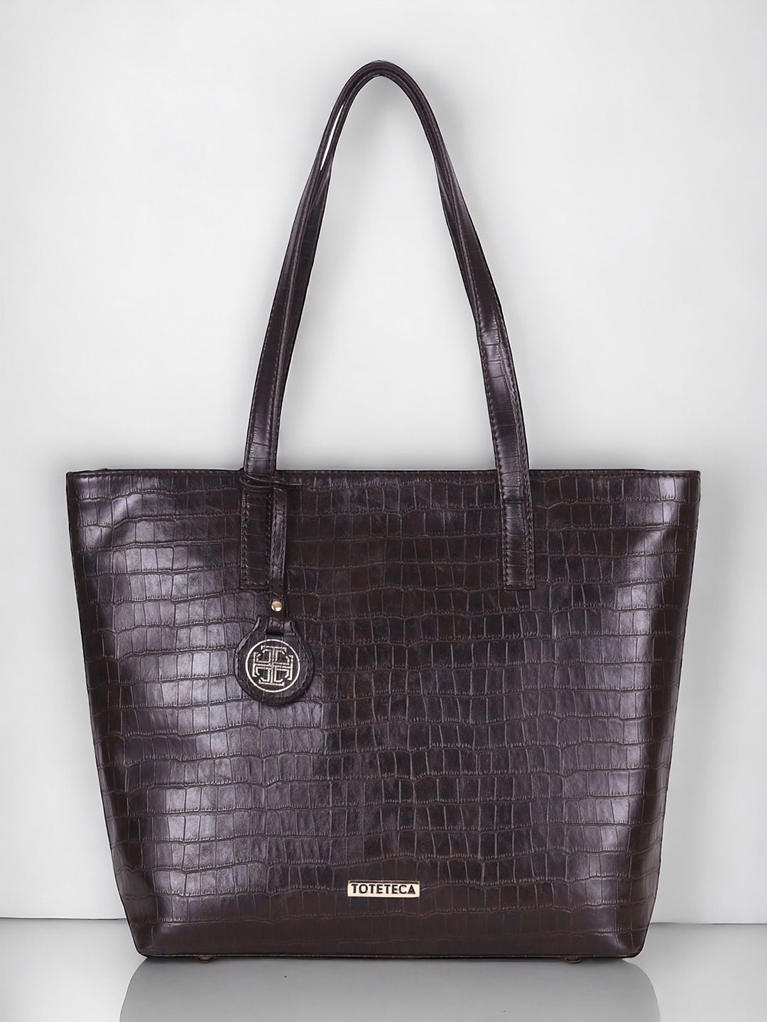 

Toteteca Animal Textured Structured Shoulder Bag, Brown