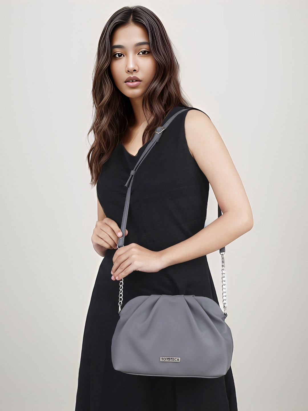 

Toteteca Structured Hobo Bag, Grey