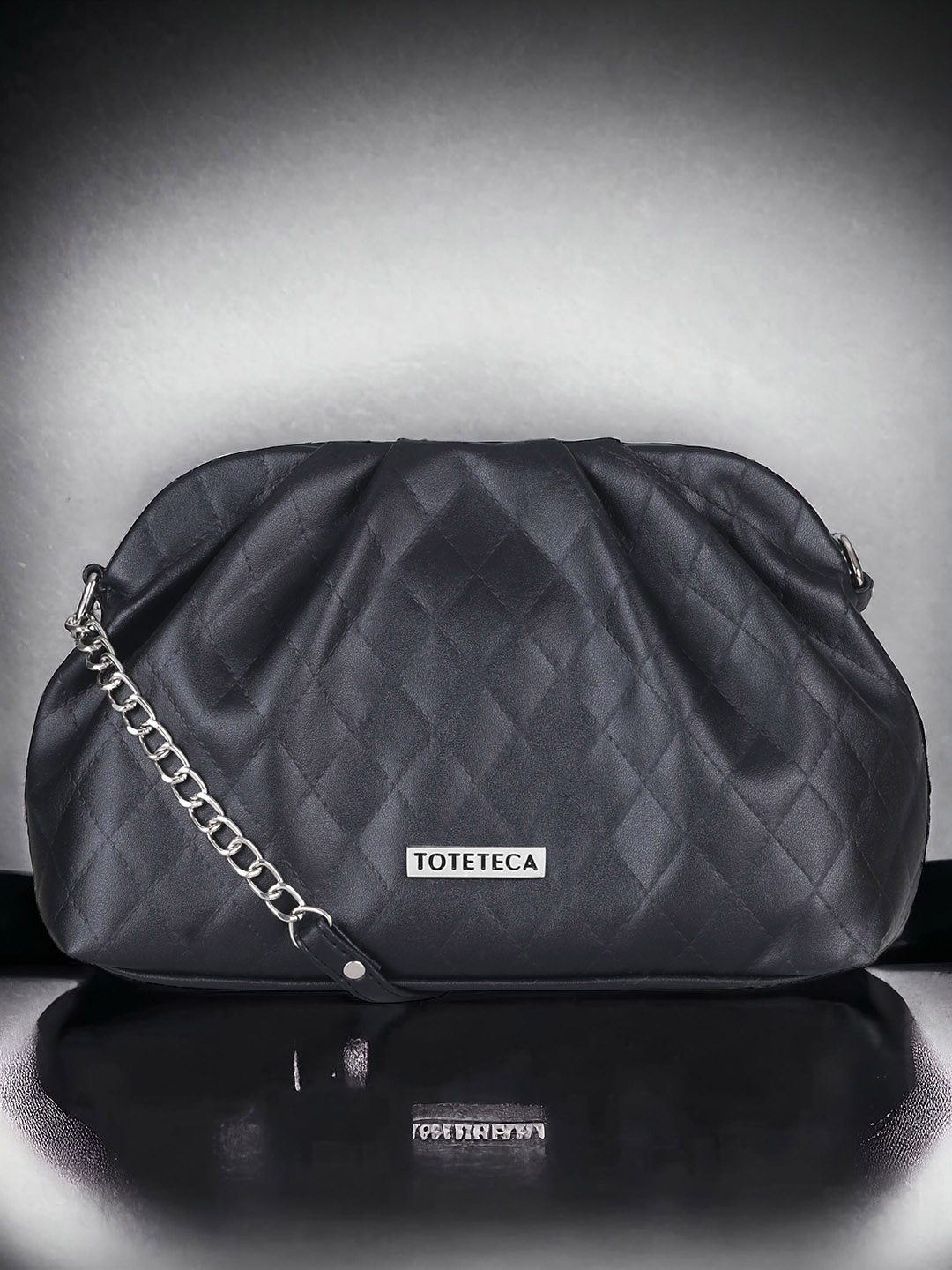 

Toteteca PU Structured Sling Bag With Quilted, Black