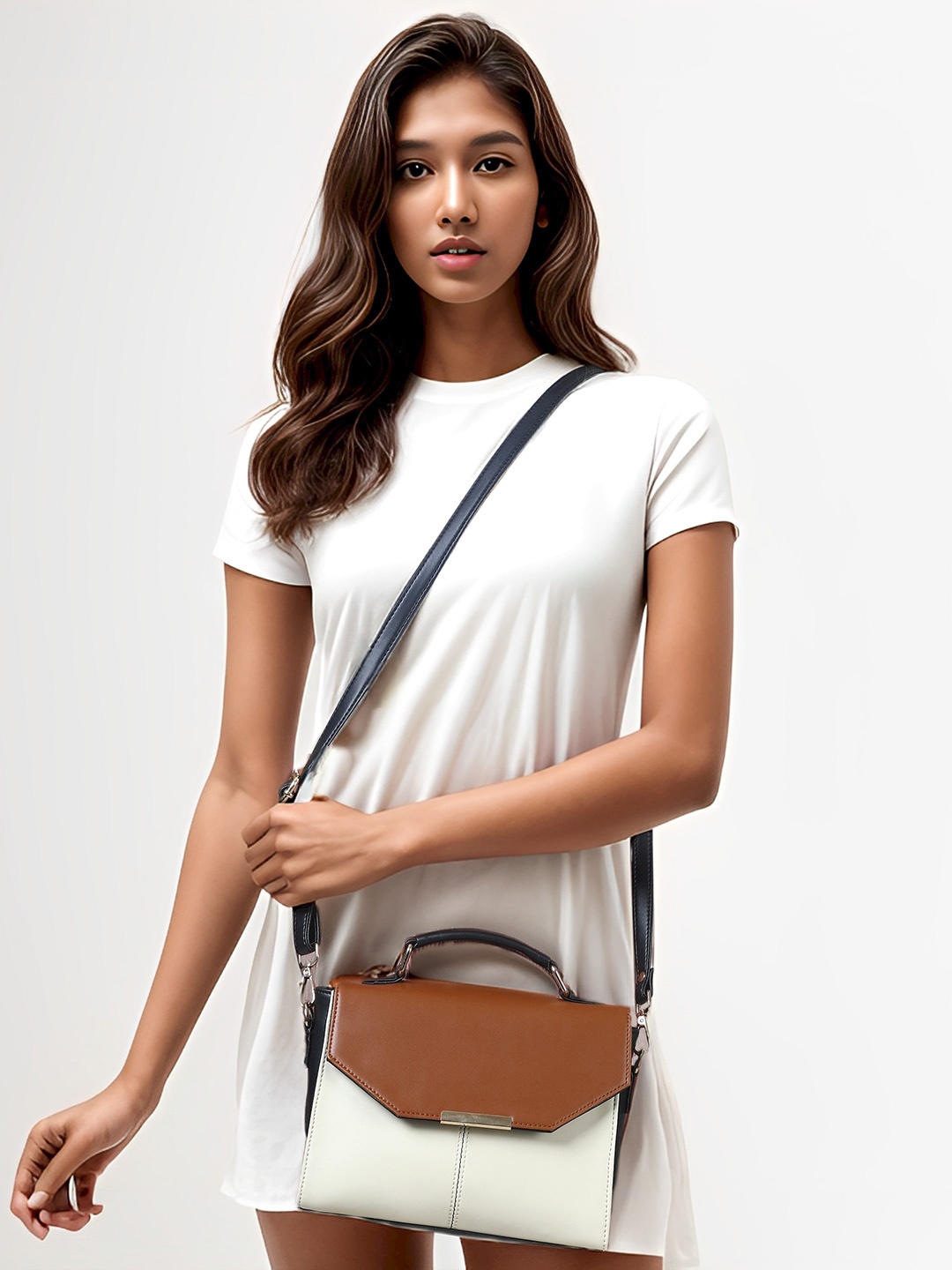 

Toteteca PU Half Moon Shoulder Bag, Navy blue