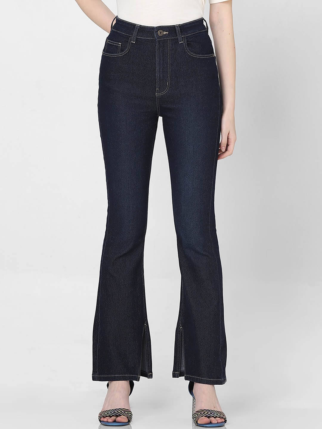 

Vero Moda Women Bootcut High-Rise Stretchable Jeans, Blue