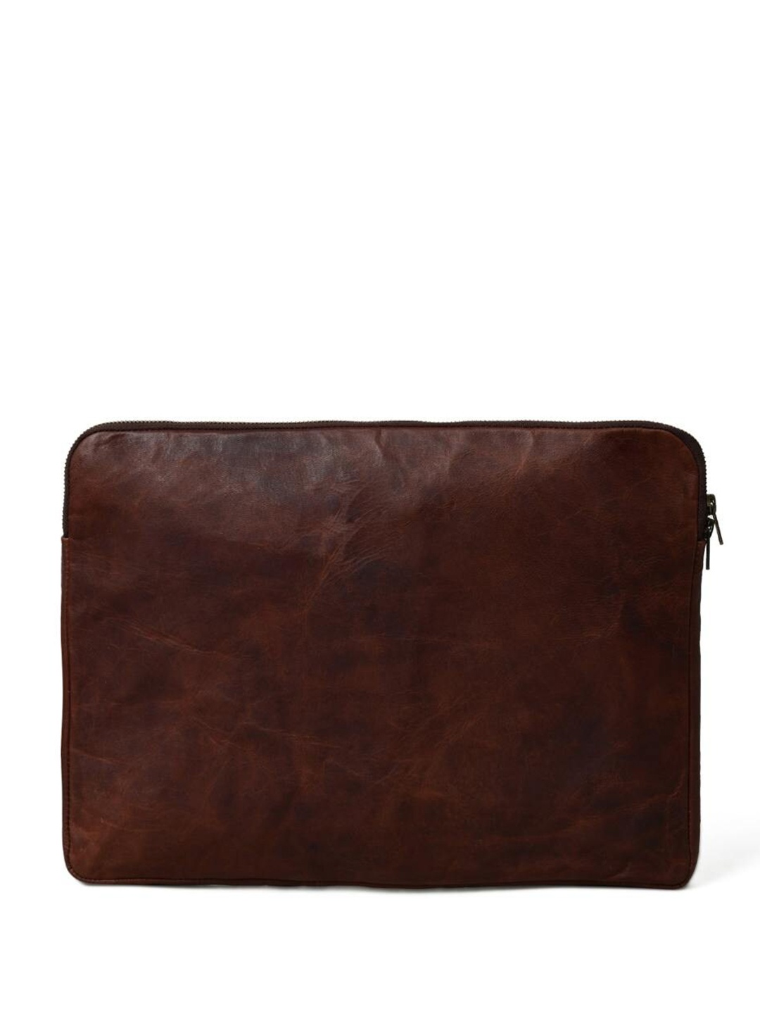 

MaheTri Unisex Textured Genuine Leather Laptop Sleeve, Brown