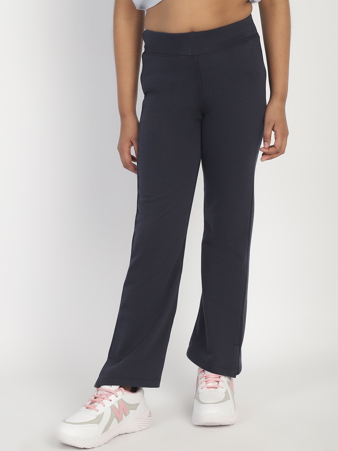 

Rute Girls High Rise Cotton Track Pant, Navy blue