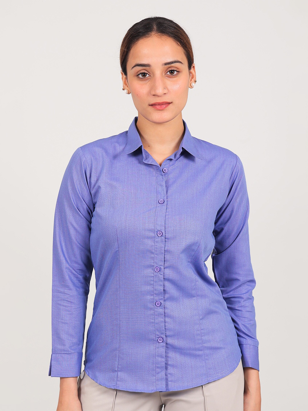 

BLUEBIRD Classic Long Sleeves Casual Shirt, Purple