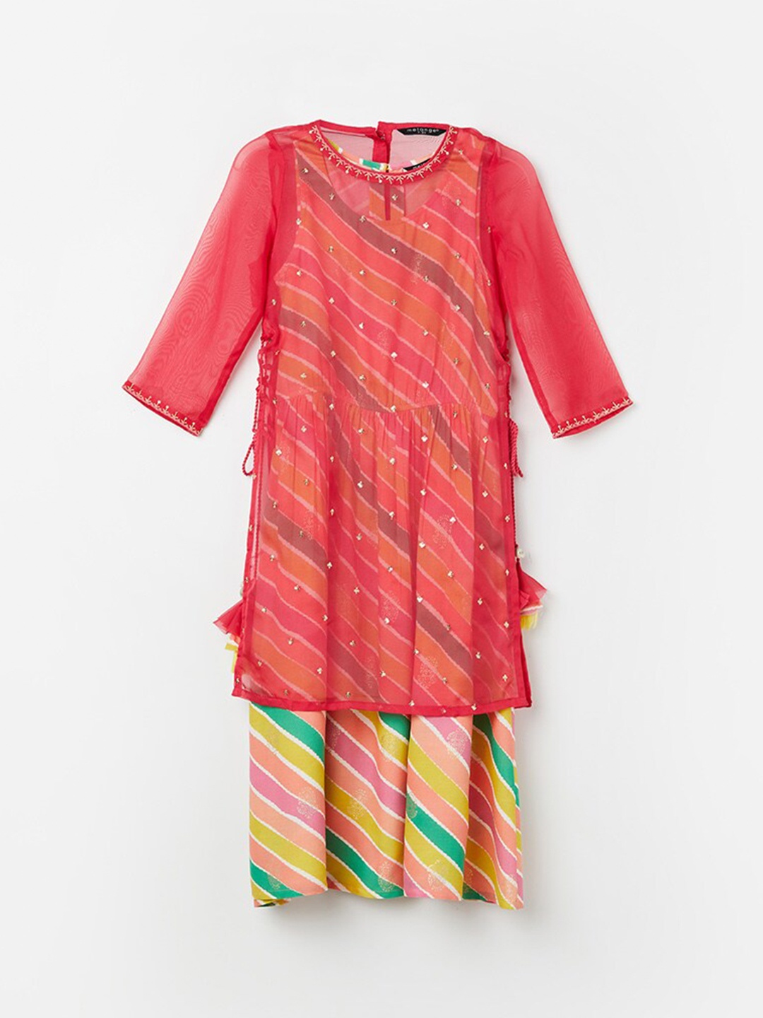 

Melange by Lifestyle Girls Print Round Neck A-Line Midi Dress, Red