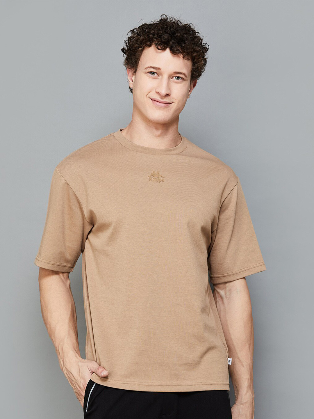 

Kappa Round Neck Cotton T-shirt, Brown