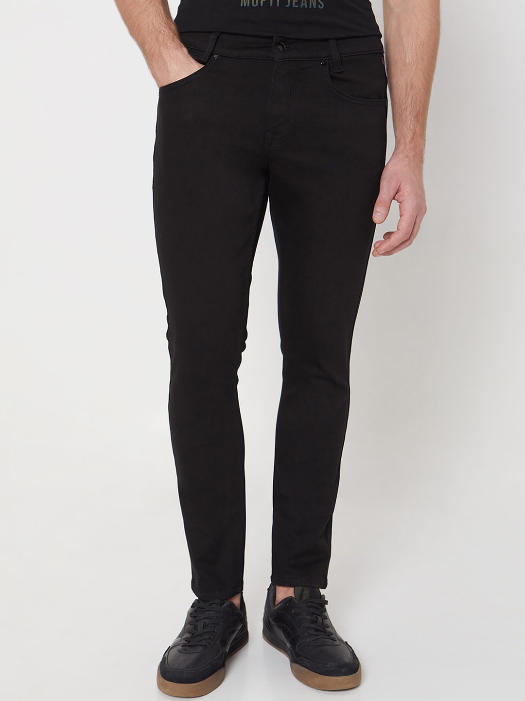 

Mufti Men Skinny Fit Clean Look Stretchable Jeans, Black