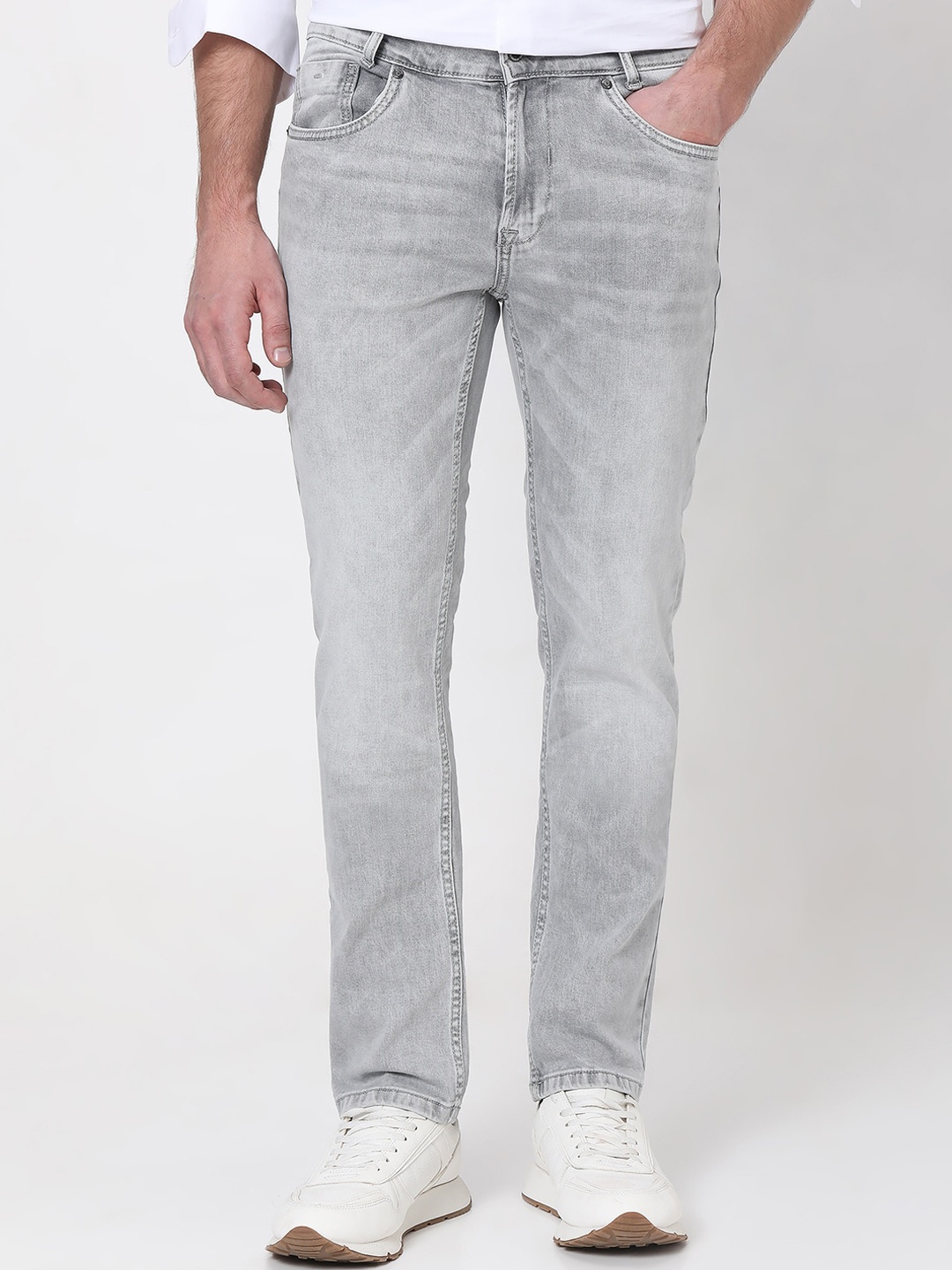 

Mufti Men Slim Fit Heavy Fade Stretchable Jeans, Grey