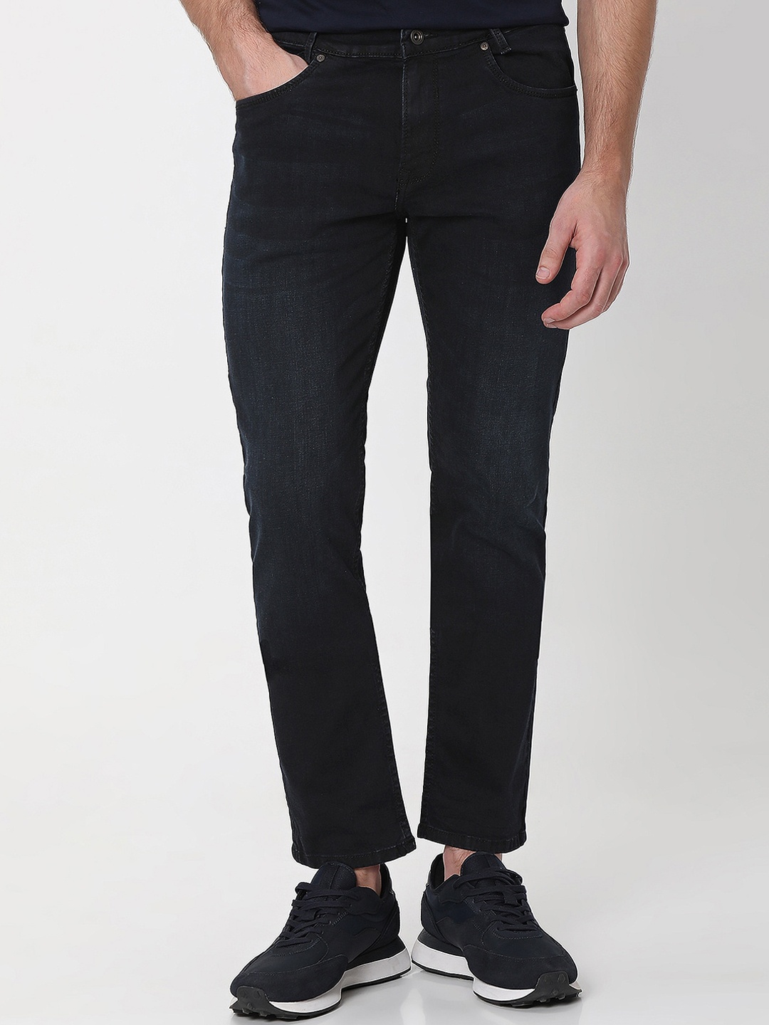 

Mufti Men Original Straight Fit Stretchable Jeans, Charcoal