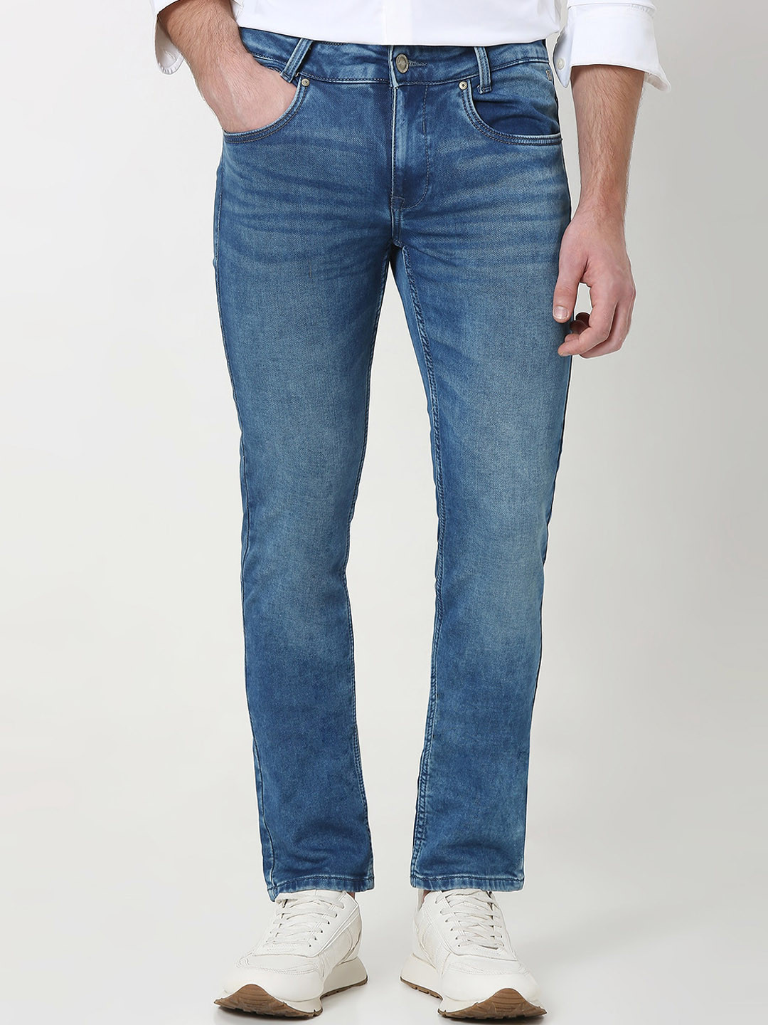 

Mufti Men Slim Fit Heavy Fade Stretchable Jeans, Blue