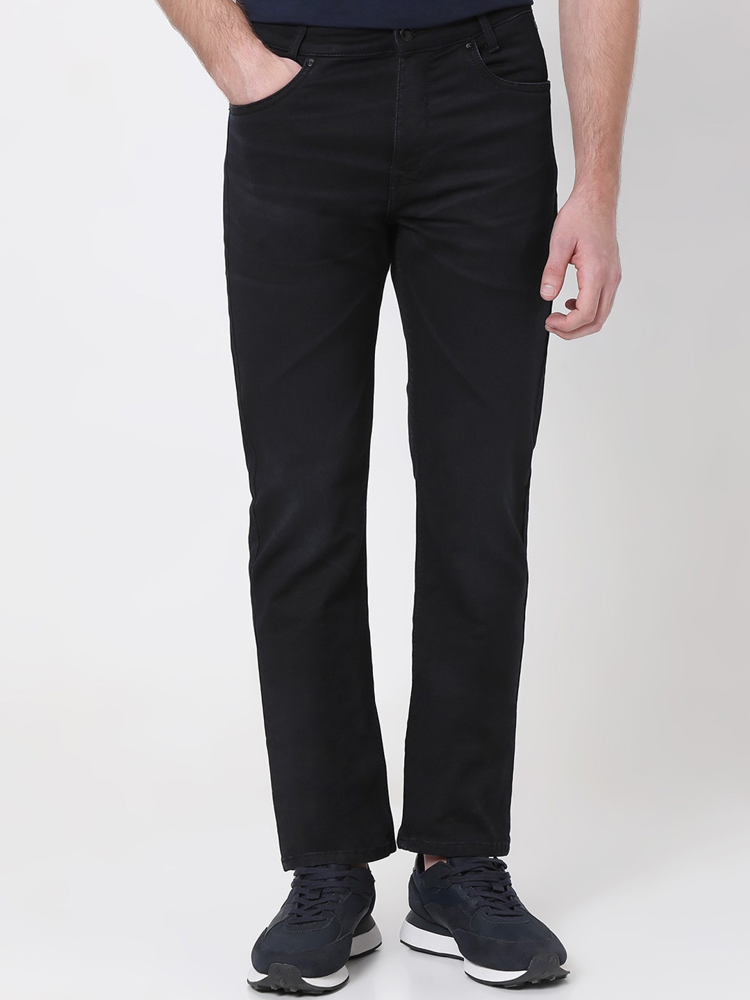 

Mufti Men Straight Fit Stretchable Jeans, Black