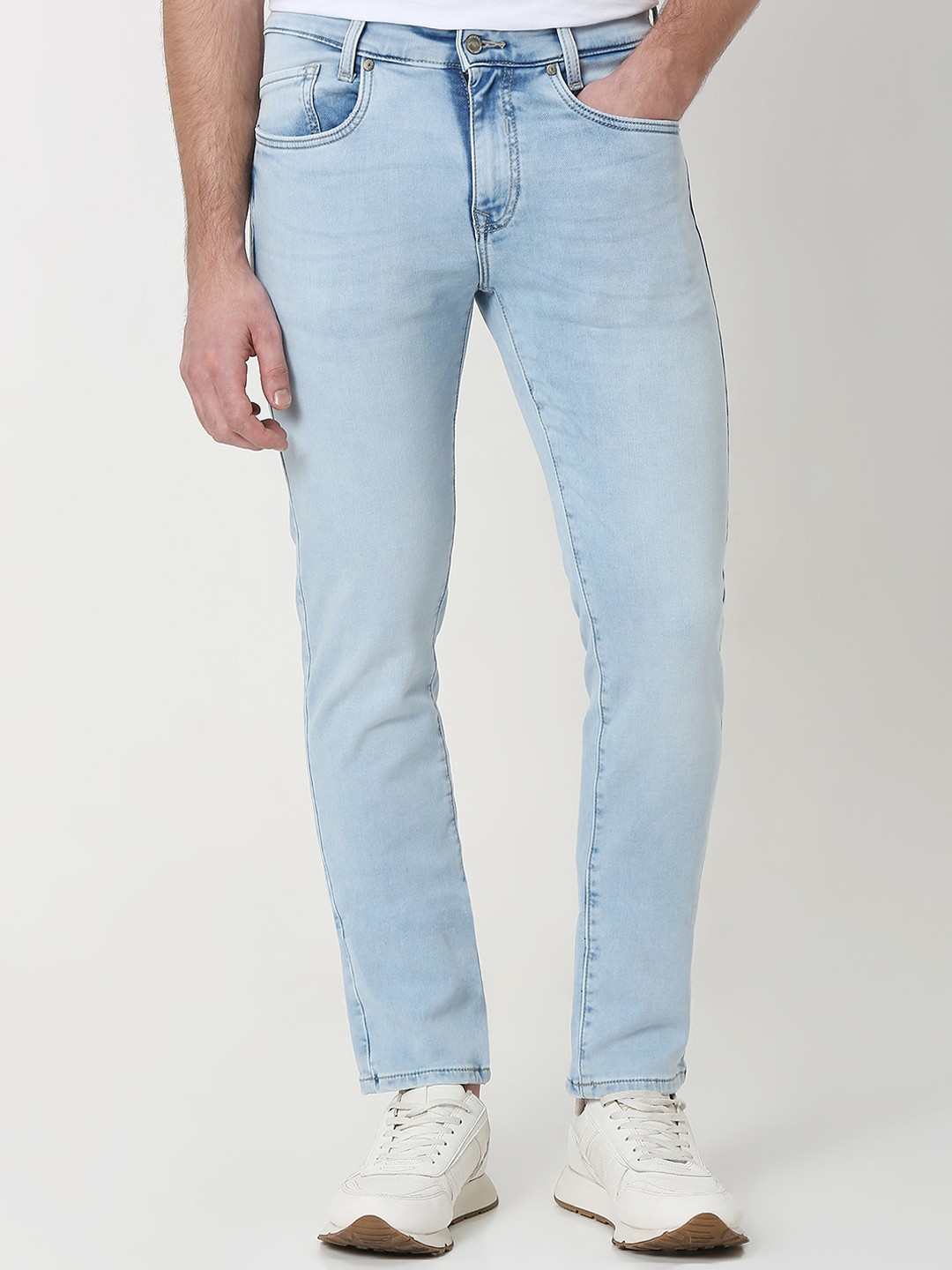 

Mufti Men Mid-Rise Slim Fit Heavy Fade Stretchable Jeans, Blue