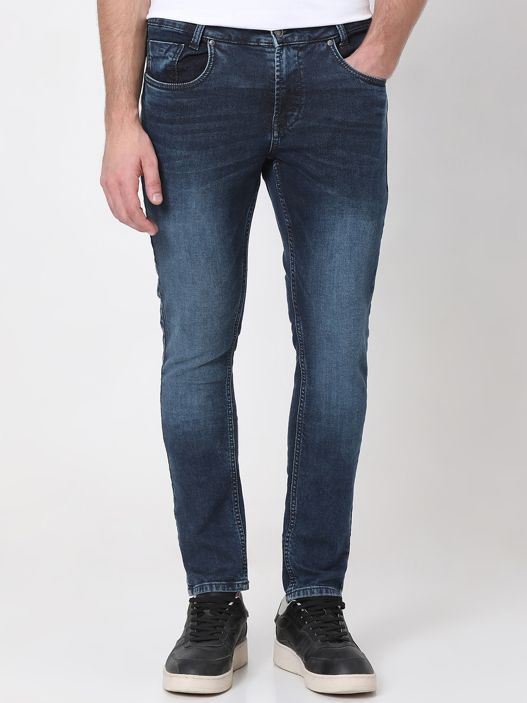 

Mufti Men Skinny Fit Light Fade Stretchable Jeans, Navy blue