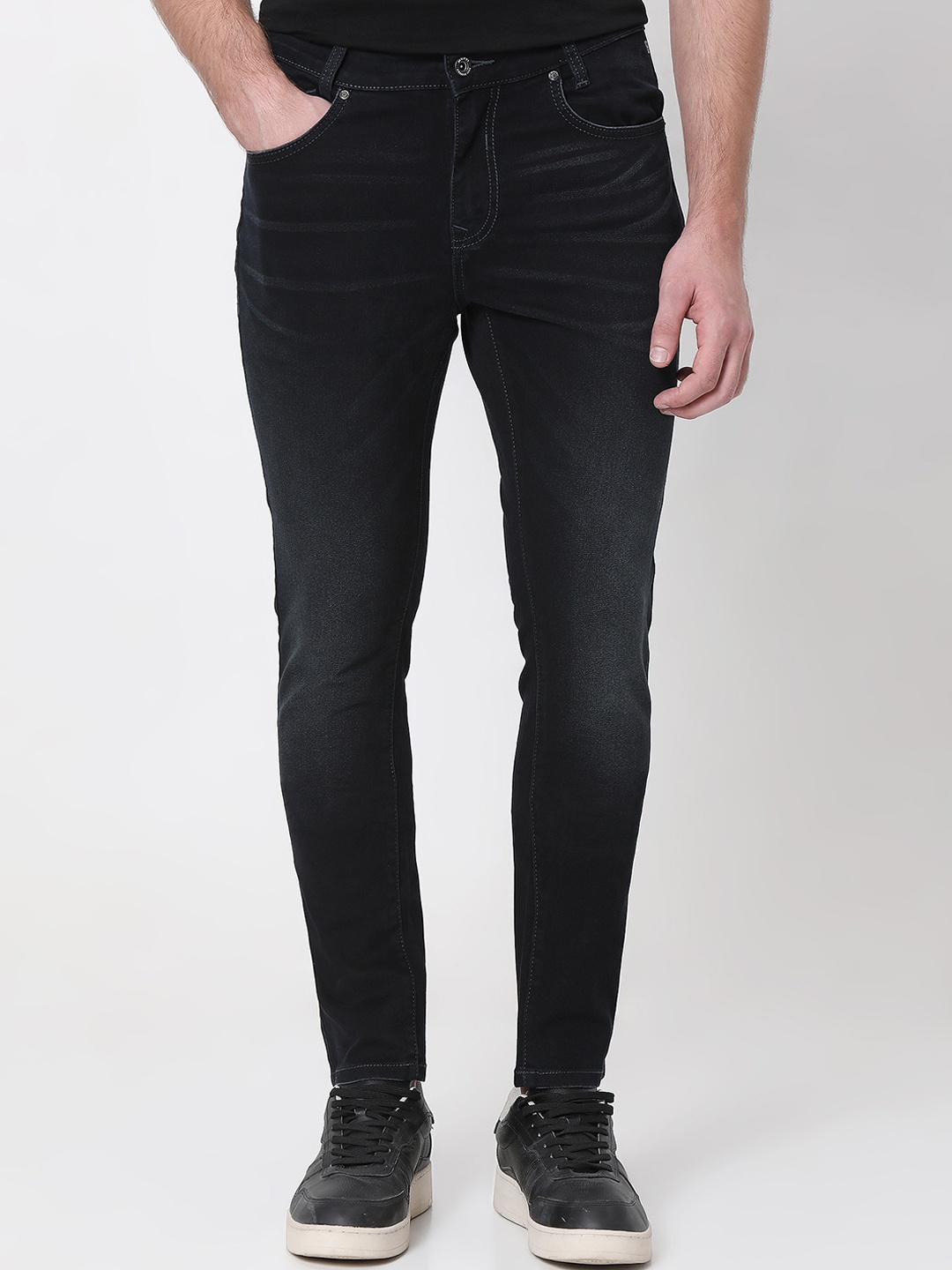 

Mufti Men Skinny Fit Light Fade Stretchable Jeans, Black