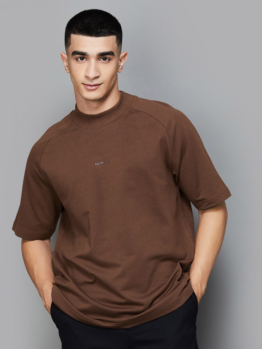 

Forca by Lifestyle Raglan Sleeves Cotton T-shirt, Brown